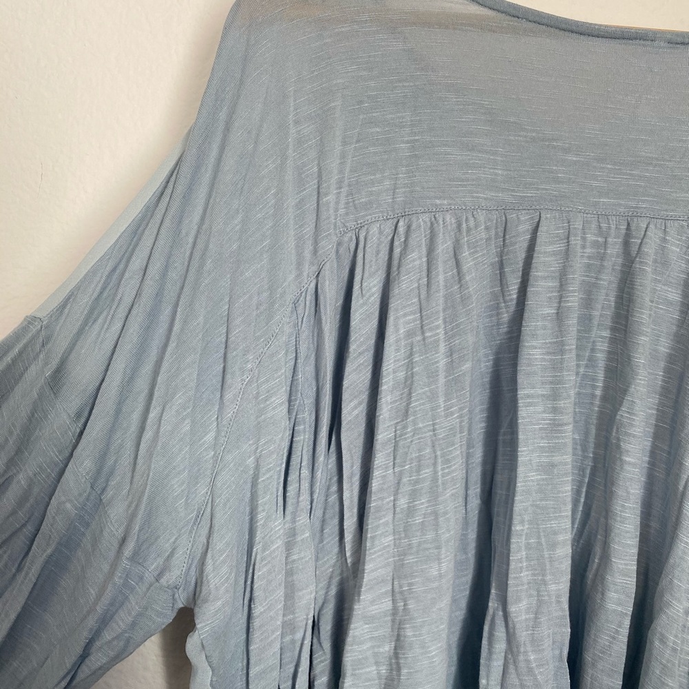 SOLD Free People • Sheer Blue Embroidered Eyelet Blouse - Picture 14 of 16